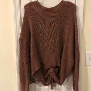 Mauve Express Tye Back Sweater